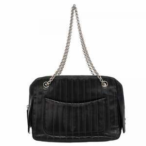 Chanel Mademoiselle Shoulder Bag, Chain Lambskin, Black, Women's